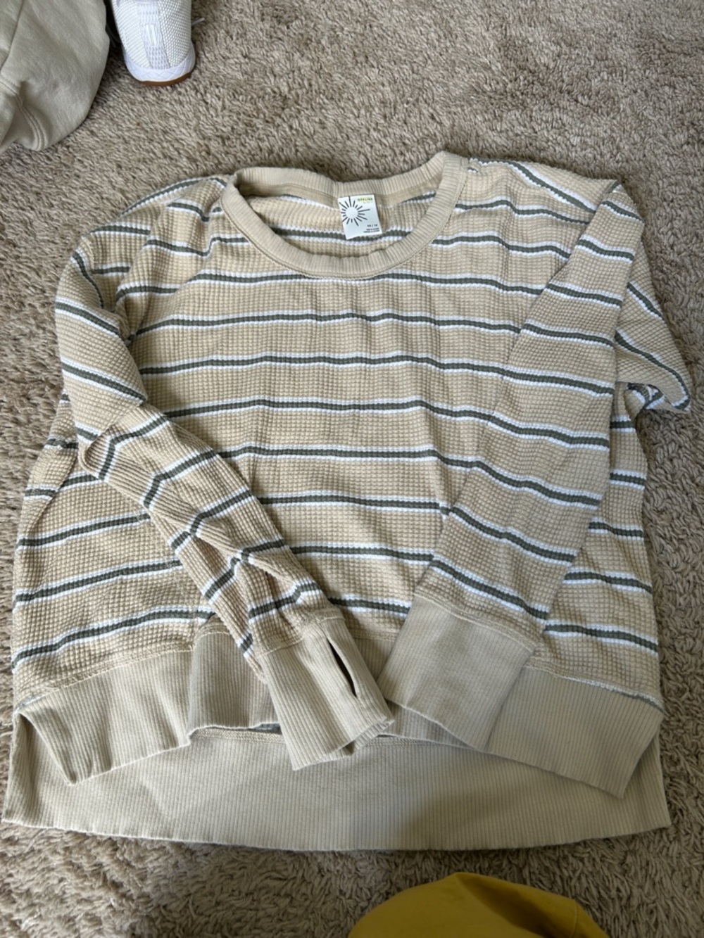Striped Waffle Knit Pullover -